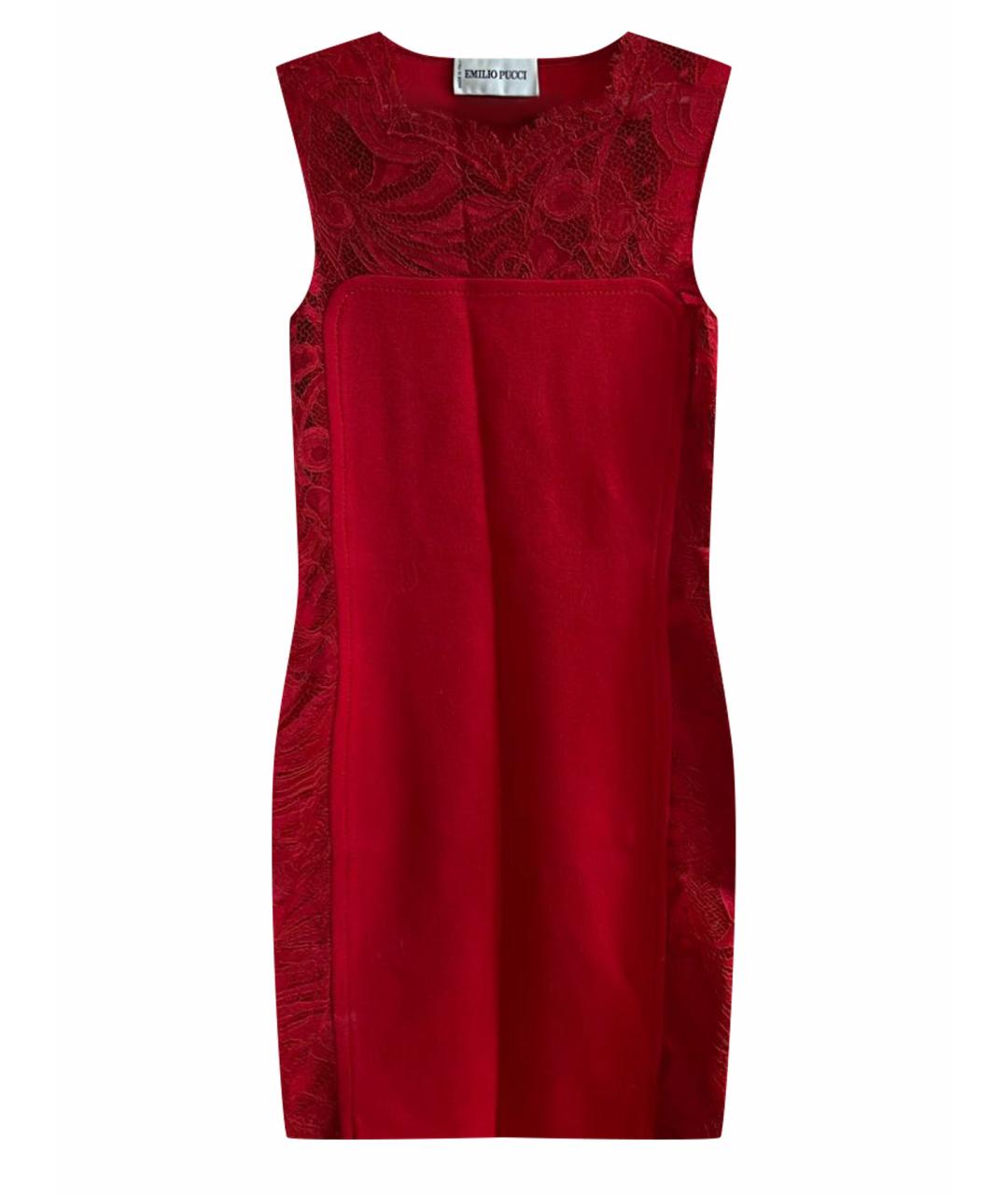 EMILIO PUCCI Красное шерстяное коктейльное платье, фото 1