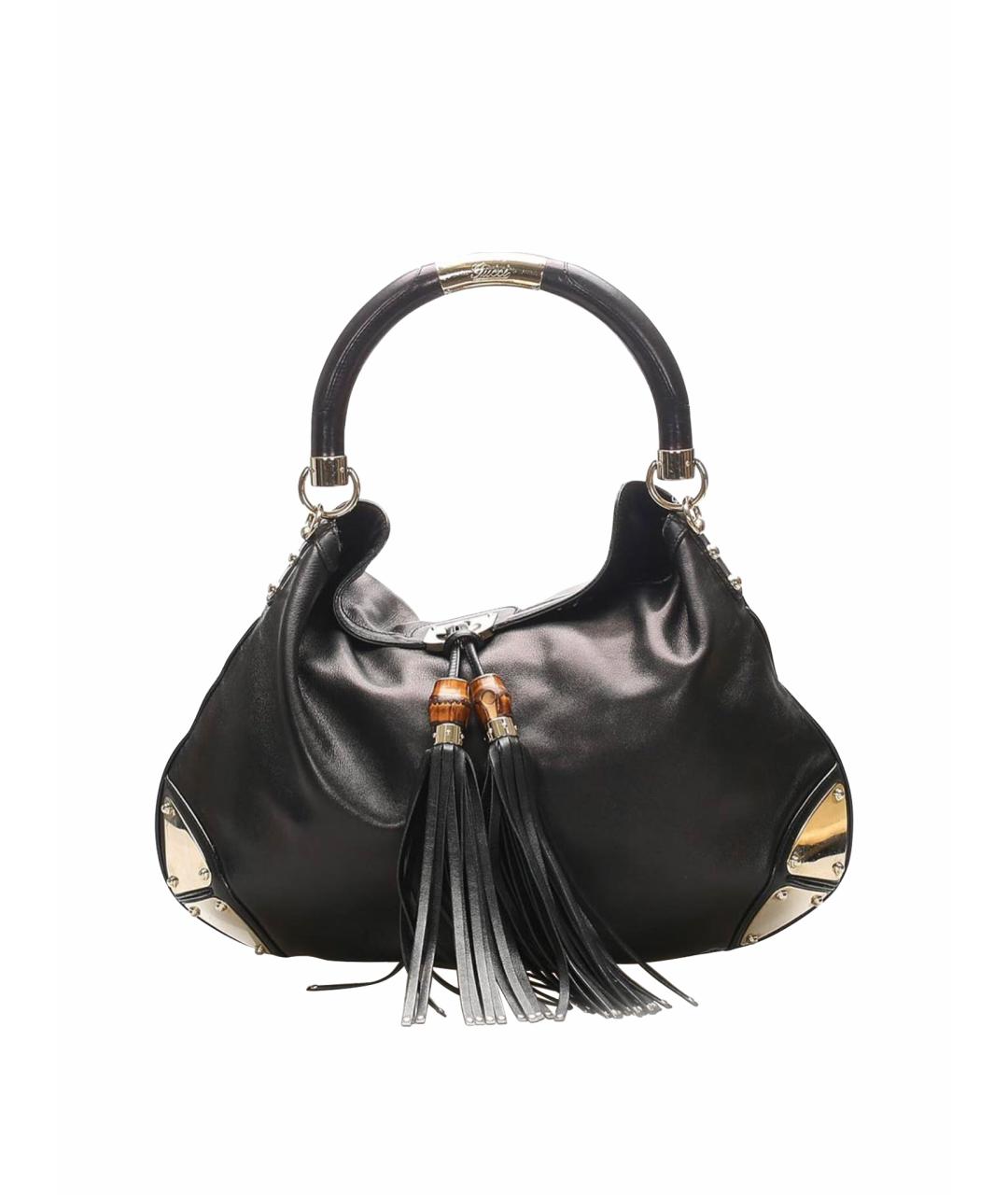 GUCCI Черная кожаная сумка с короткими ручками, фото 1