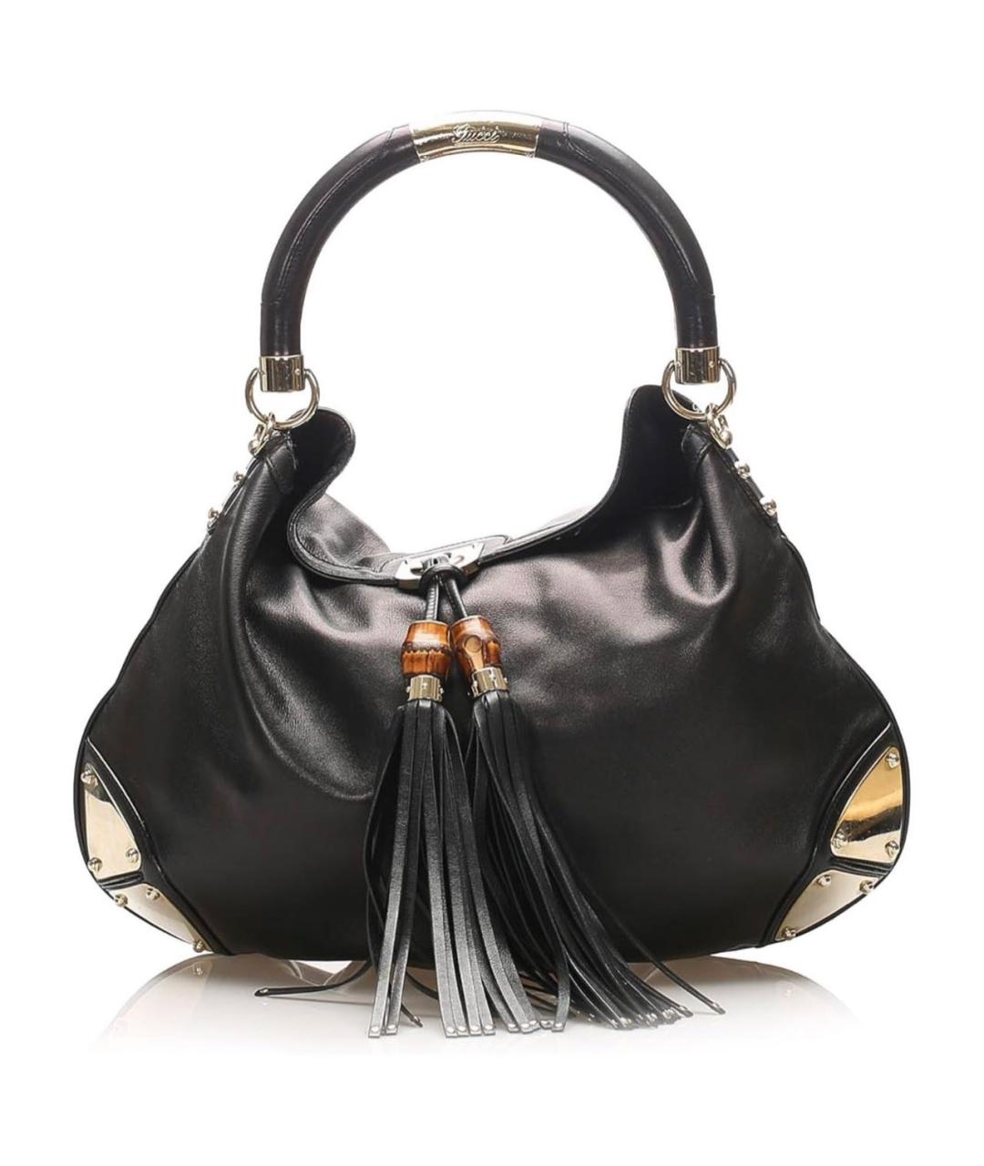 GUCCI Черная кожаная сумка с короткими ручками, фото 6