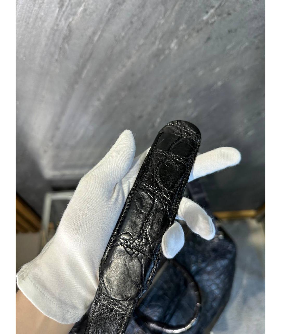 SARTORIA CASTANGIA Черная кожаная сумка с короткими ручками, фото 5