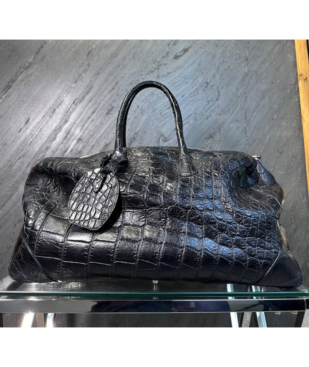 SARTORIA CASTANGIA Черная кожаная сумка с короткими ручками, фото 1