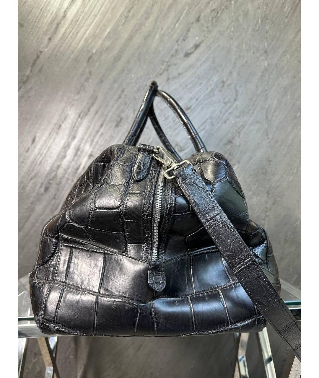 SARTORIA CASTANGIA Черная кожаная сумка с короткими ручками, фото 3