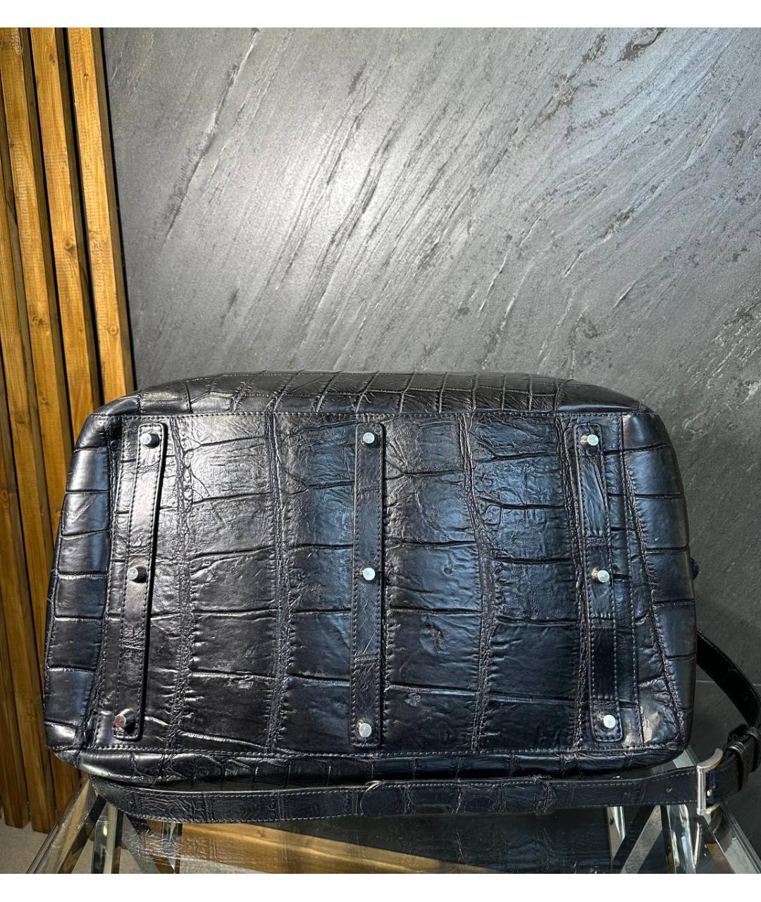 SARTORIA CASTANGIA Черная кожаная сумка с короткими ручками, фото 2