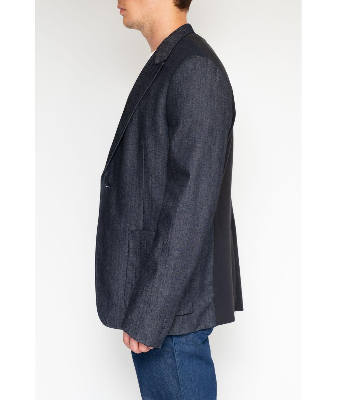JIL SANDER Темно-синий хлопковый пиджак, фото 5