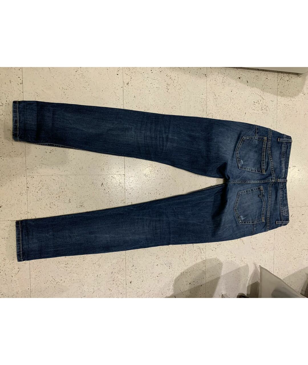 LIU JO Темно-синие хлопковые прямые джинсы, фото 2