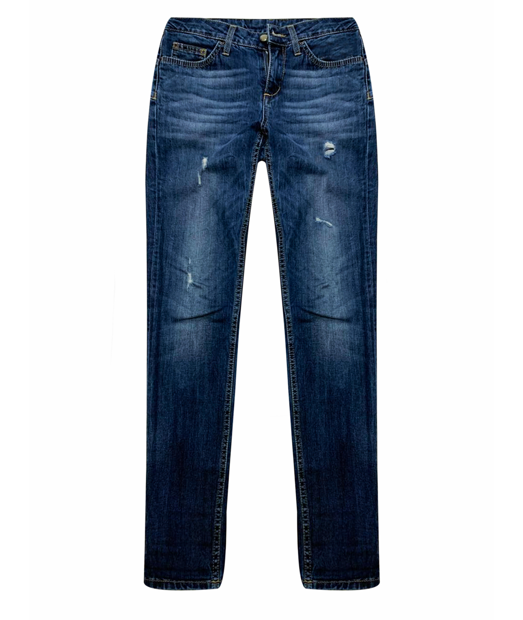 LIU JO Темно-синие хлопковые прямые джинсы, фото 1