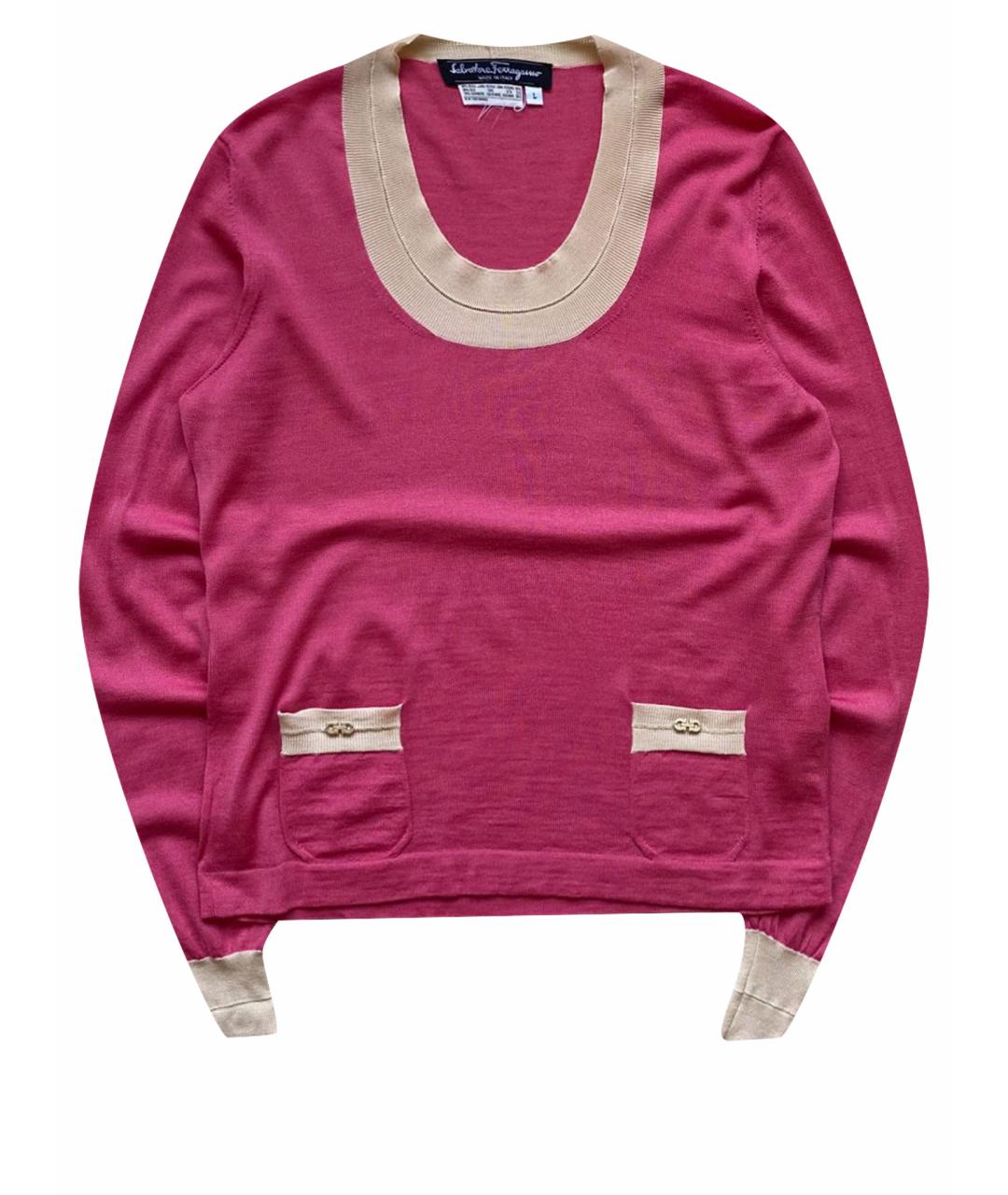 SALVATORE FERRAGAMO Розовый джемпер / свитер, фото 1