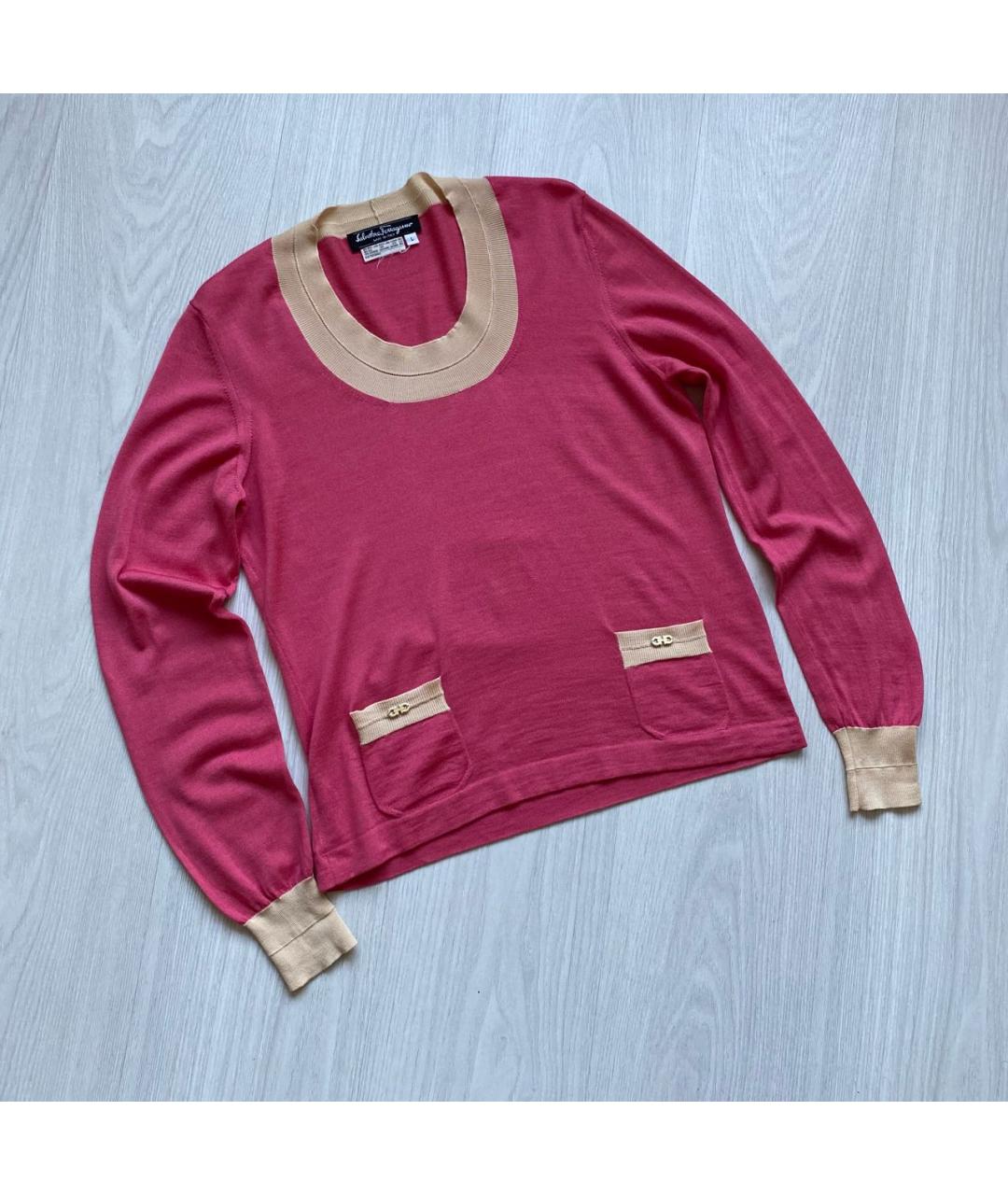 SALVATORE FERRAGAMO Розовый джемпер / свитер, фото 5