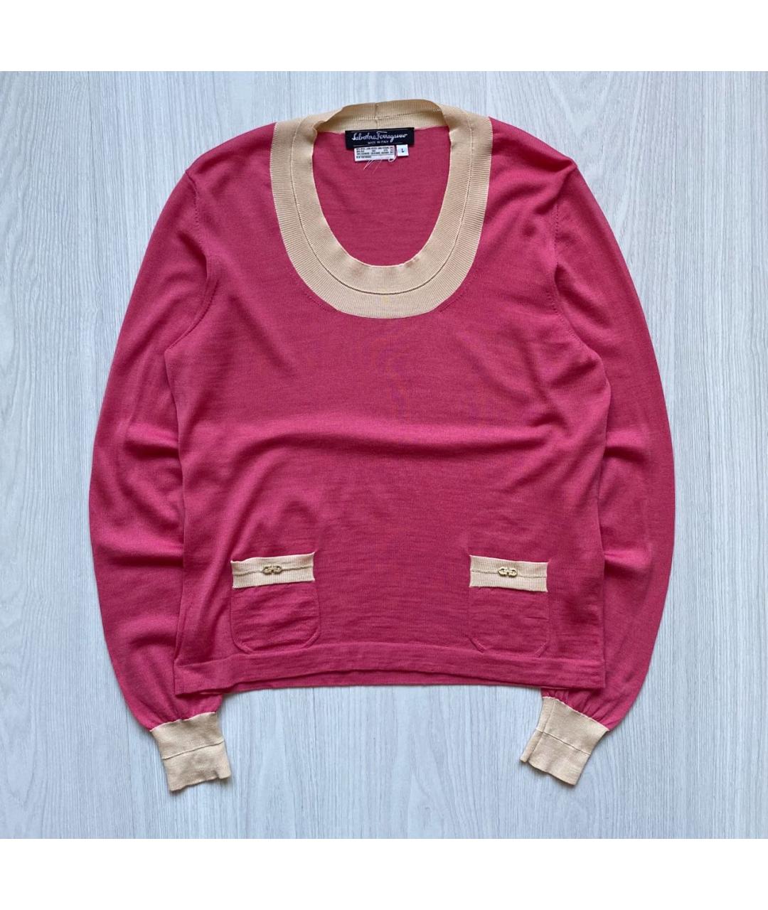 SALVATORE FERRAGAMO Розовый джемпер / свитер, фото 9