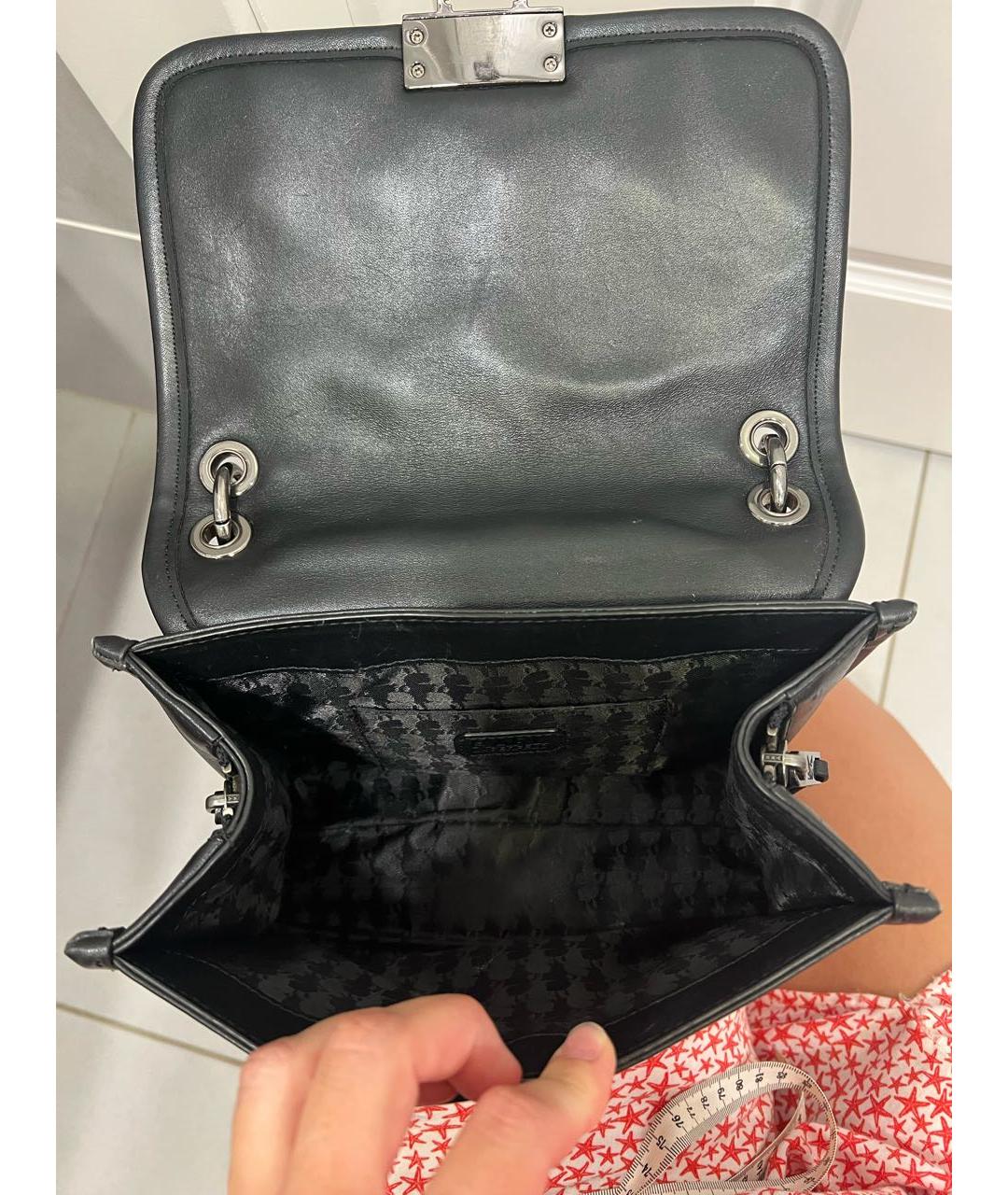 KARL LAGERFELD Черная кожаная сумка через плечо, фото 4