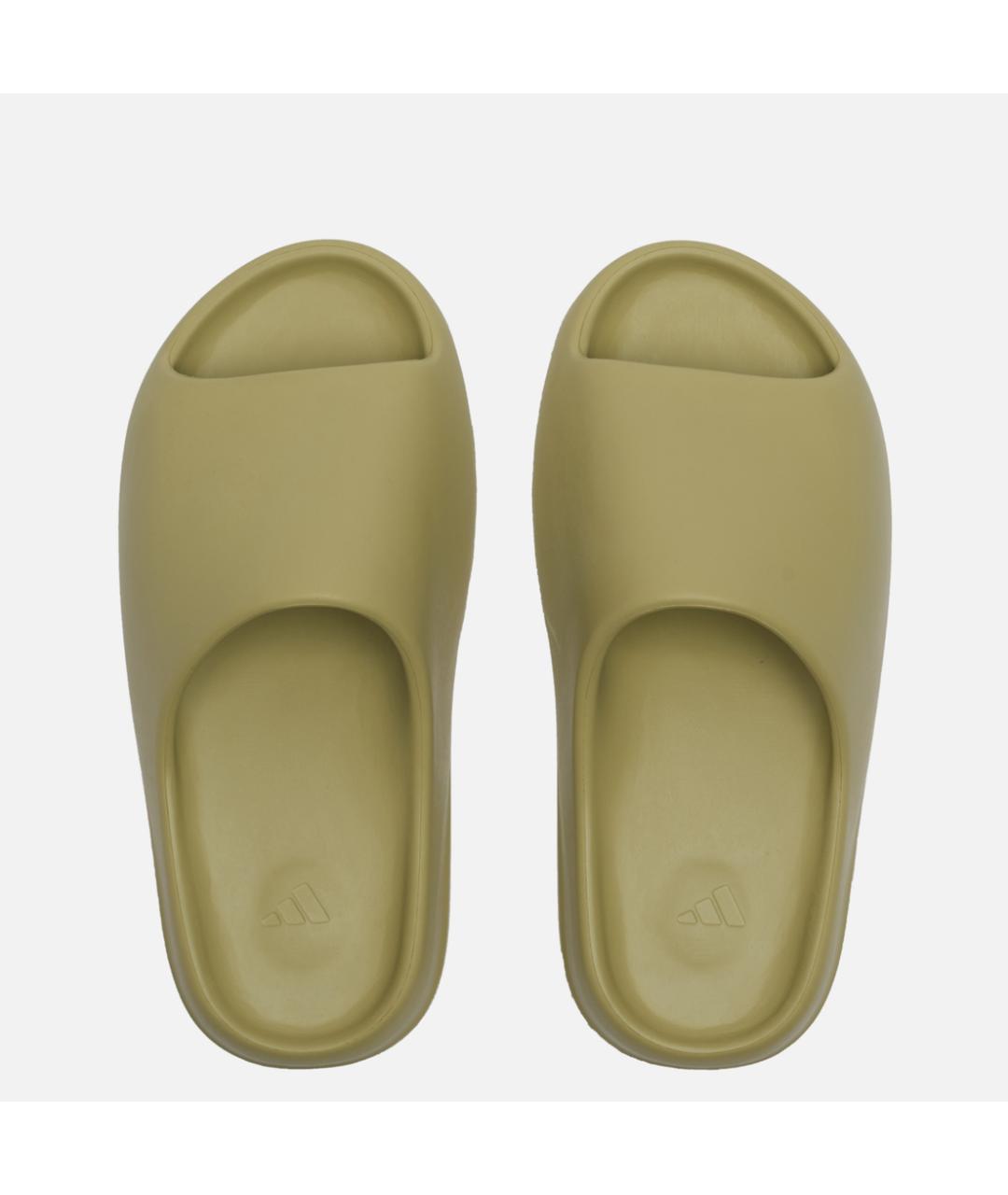 ADIDAS YEEZY Зеленые резиновые шлепанцы, фото 5