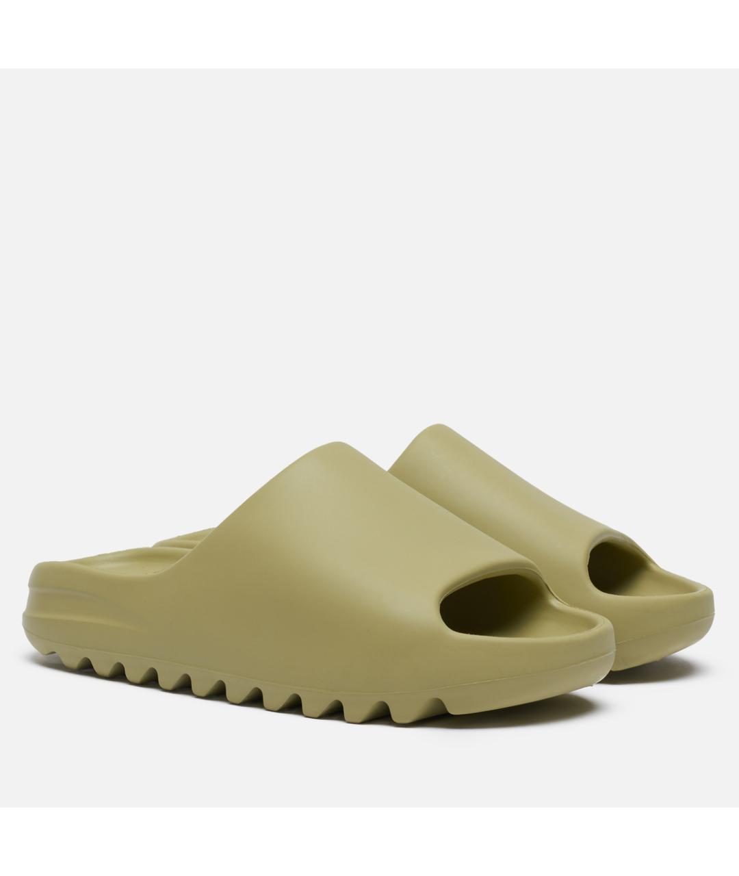 ADIDAS YEEZY Зеленые резиновые шлепанцы, фото 3