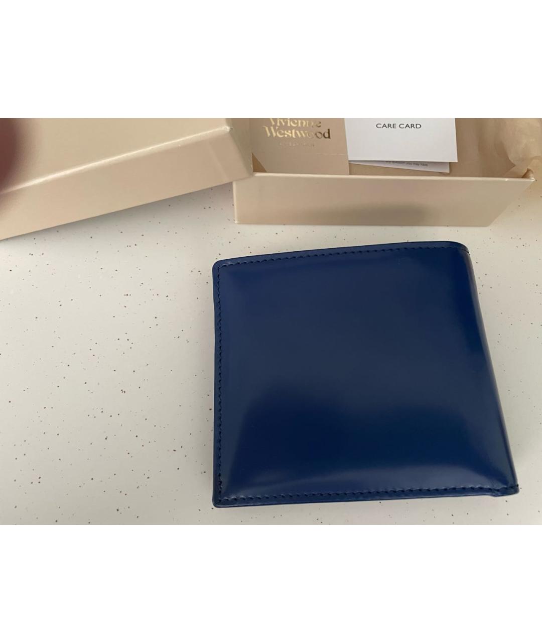 VIVIENNE WESTWOOD Синий кошелек из лакированной кожи, фото 2