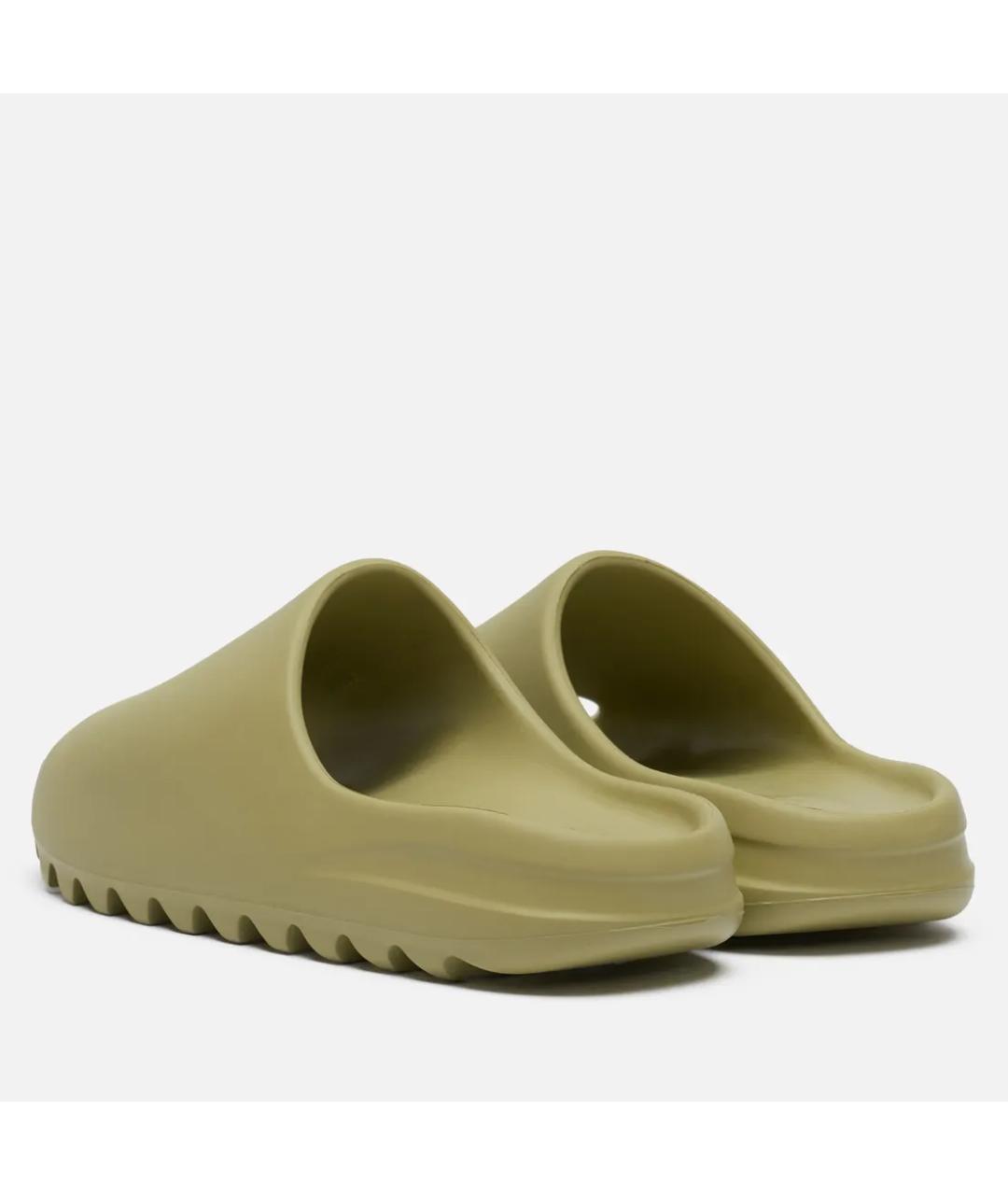 ADIDAS YEEZY Зеленые резиновые шлепанцы, фото 5