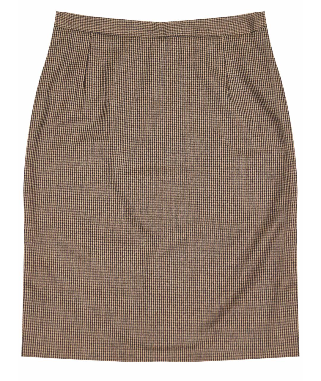 WEEKEND MAX MARA Коричневая хлопко-эластановая юбка мини, фото 1