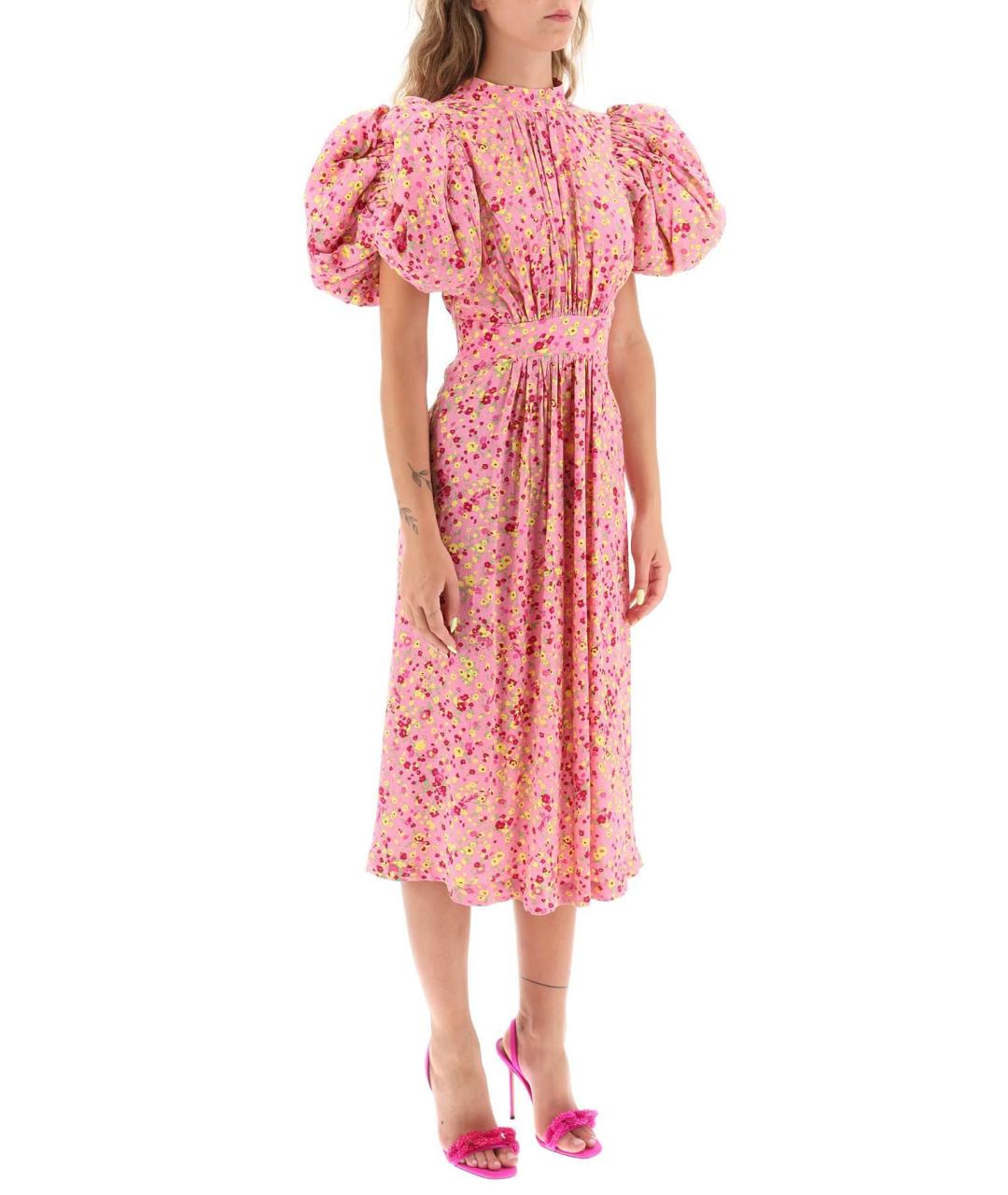 ROTATE Розовое вискозное платье, фото 4