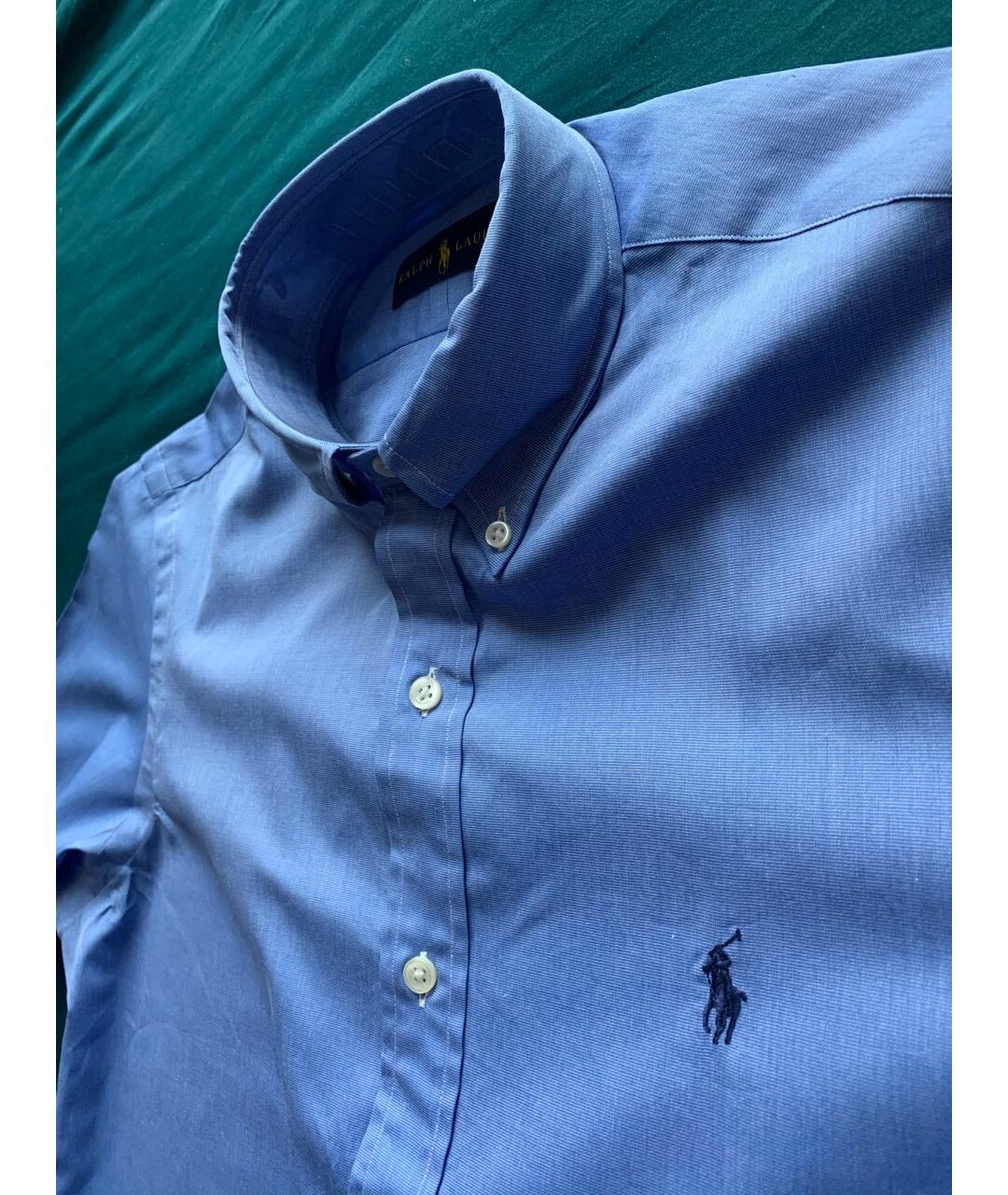 POLO RALPH LAUREN Голубая хлопковая кэжуал рубашка, фото 3