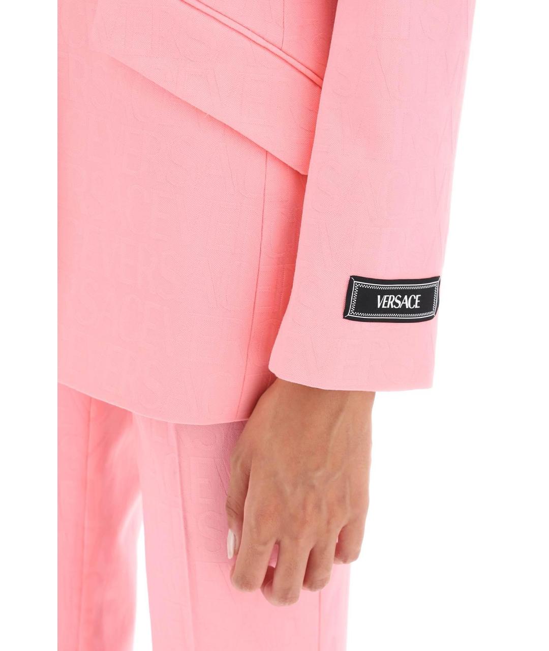 VERSACE Розовый шерстяной жакет/пиджак, фото 6