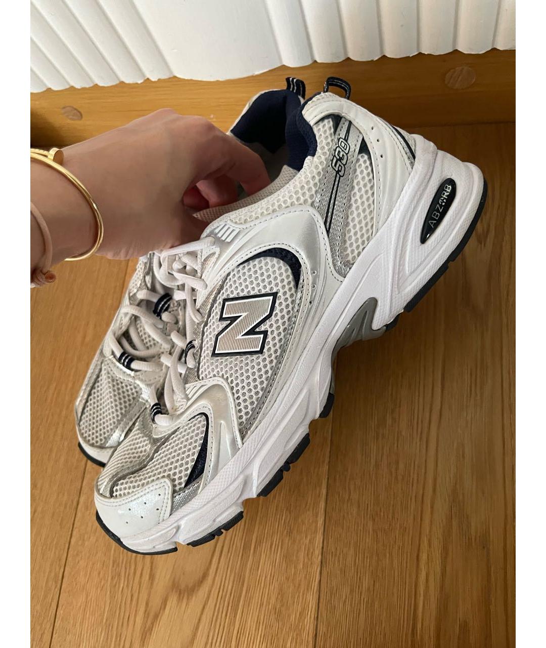 NEW BALANCE Белые кожаные кроссовки, фото 4