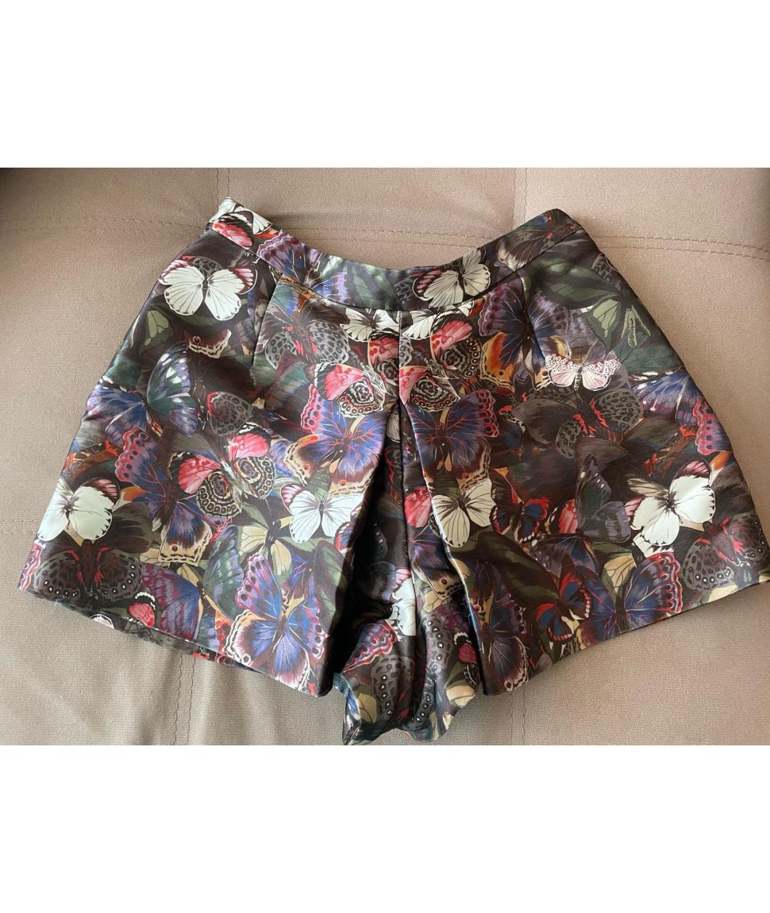 VALENTINO Мульти шелковая юбка-шорты, фото 2