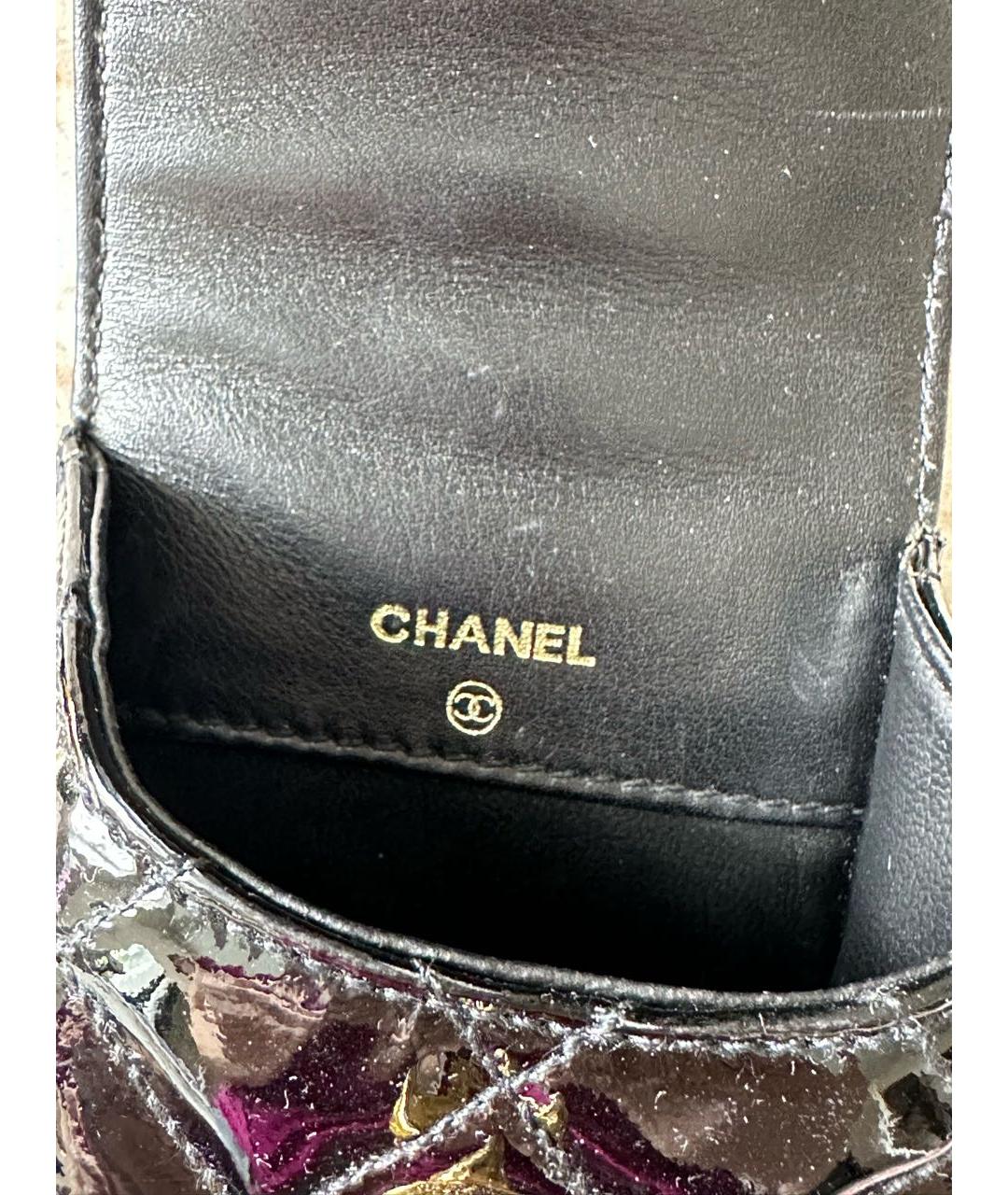 CHANEL Черная сумка через плечо из лакированной кожи, фото 6