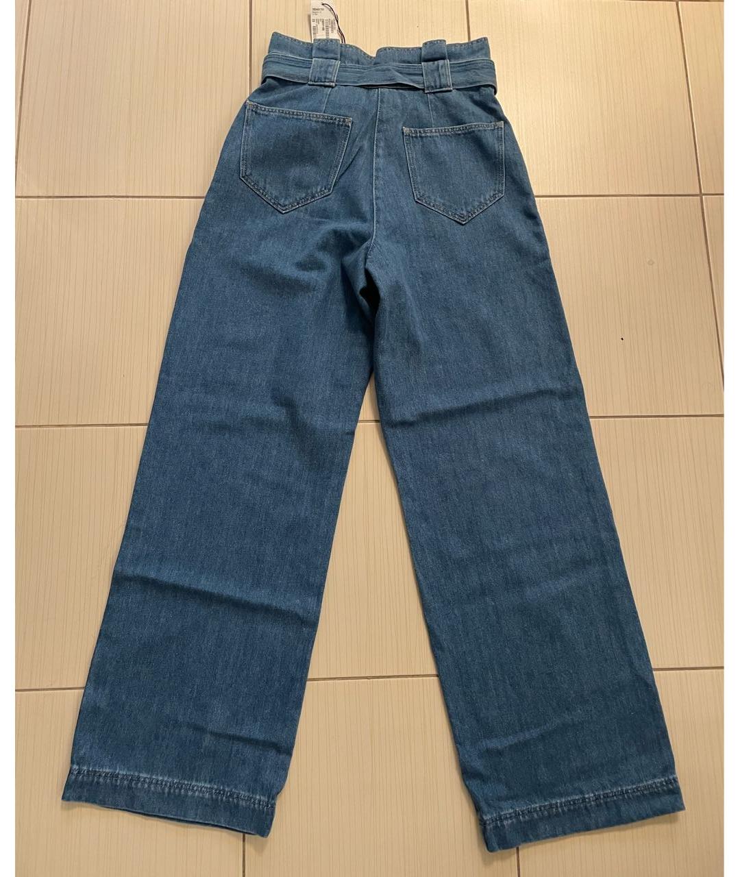 KARL LAGERFELD Синие хлопковые прямые джинсы, фото 2