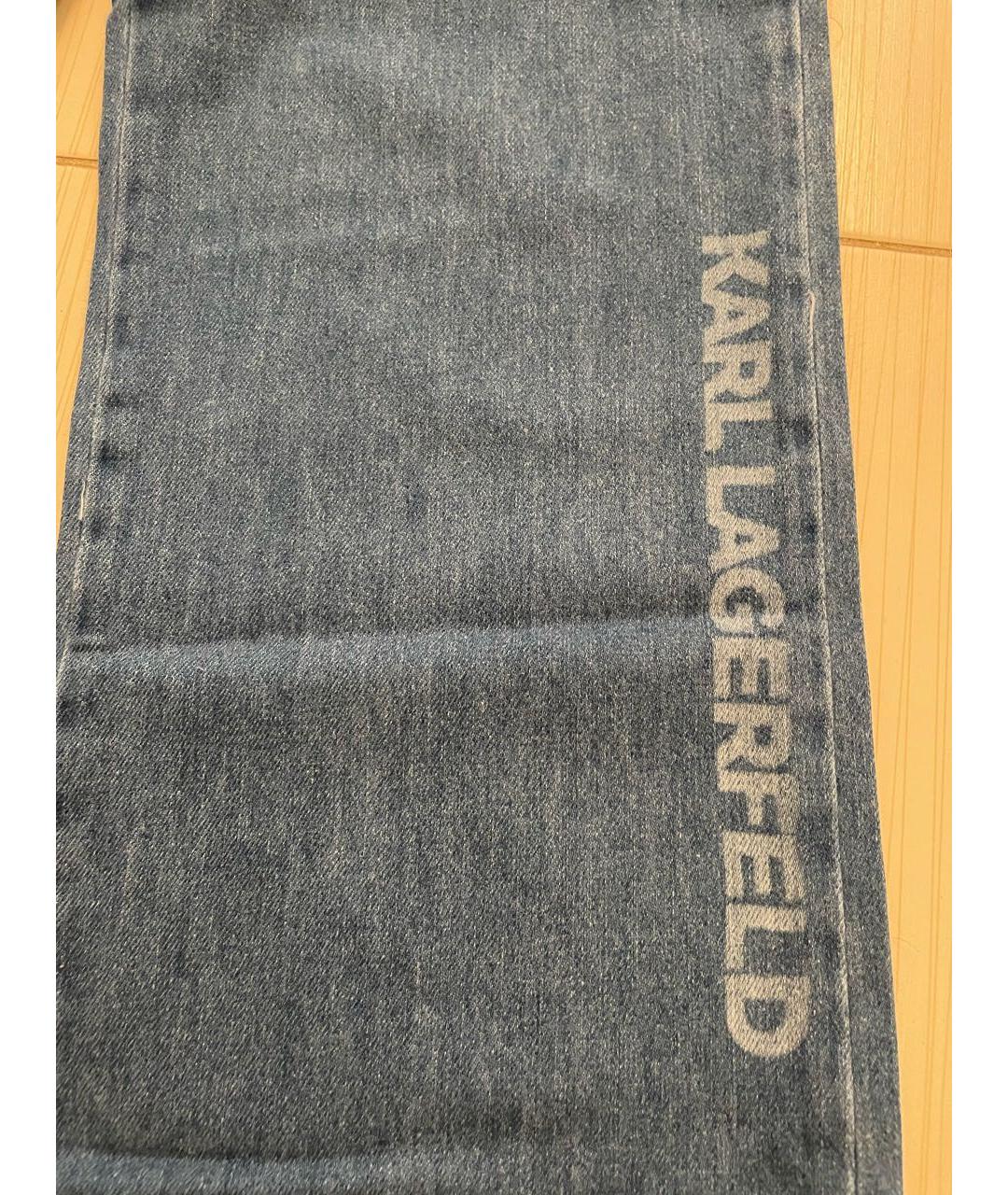 KARL LAGERFELD Синие хлопковые прямые джинсы, фото 4