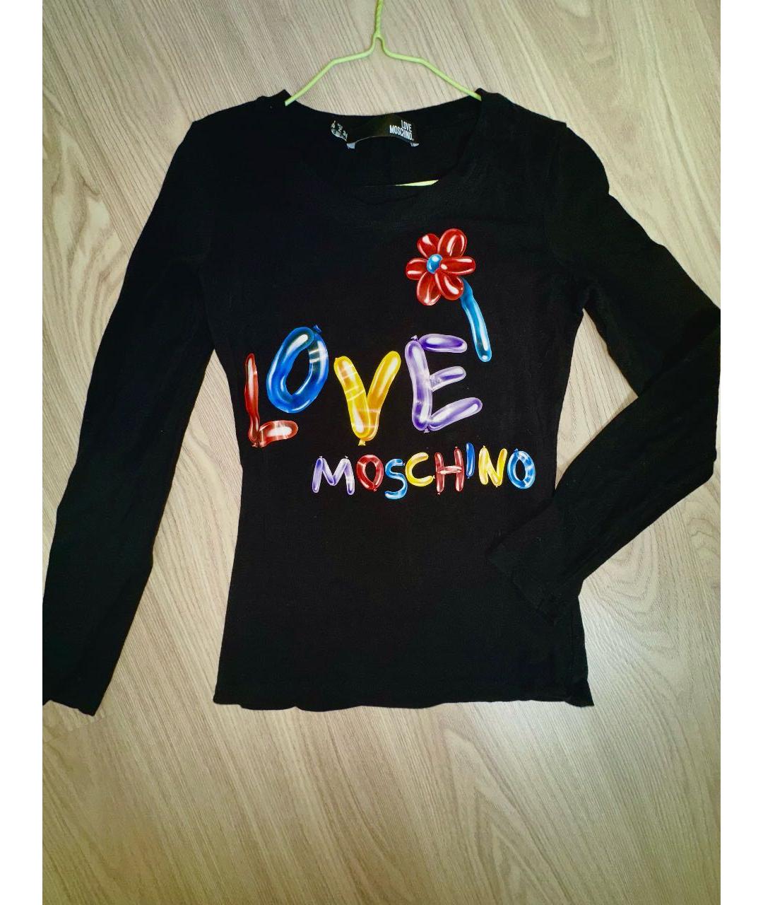 LOVE MOSCHINO Черный хлопковый джемпер / свитер, фото 4