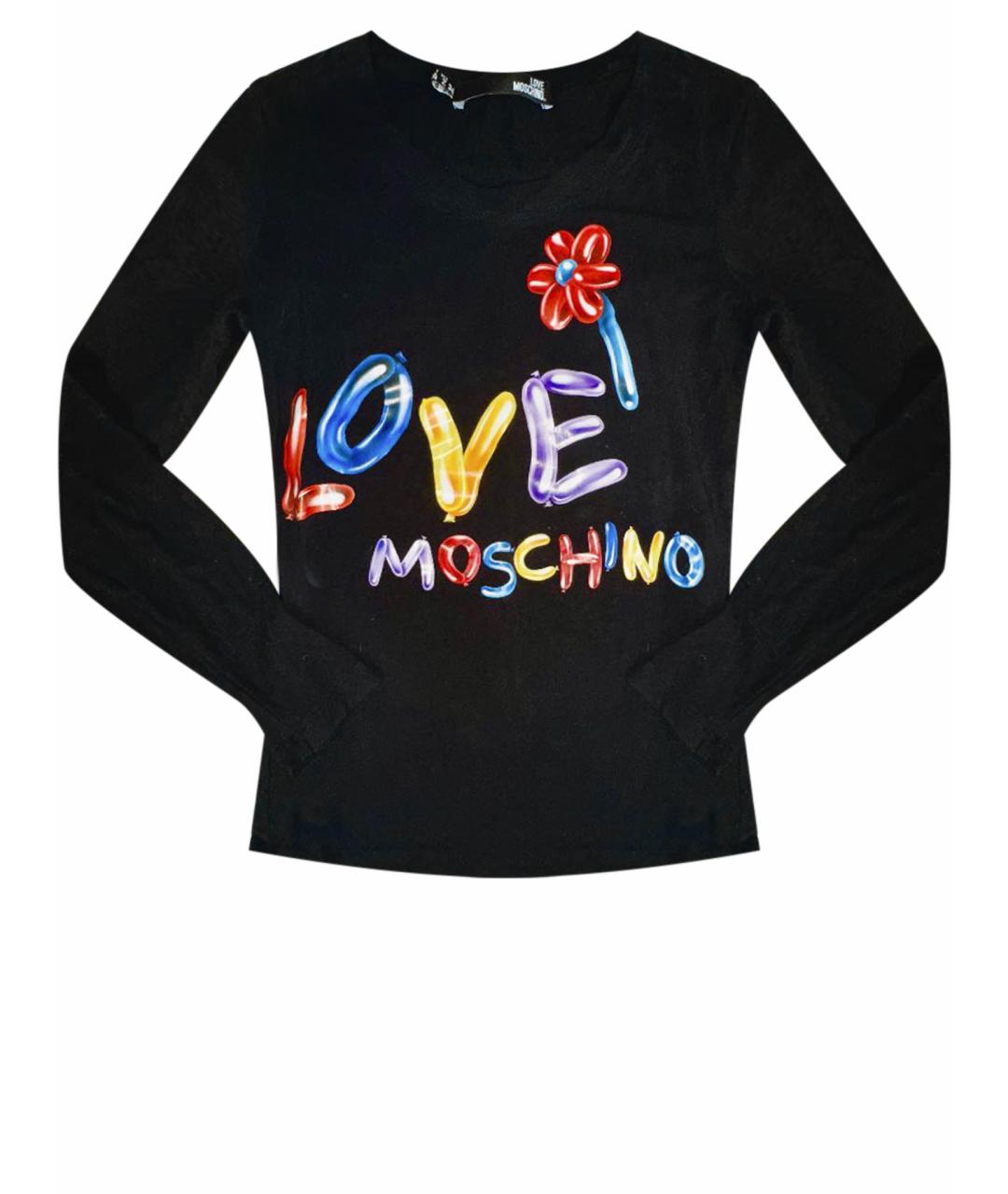 LOVE MOSCHINO Черный хлопковый джемпер / свитер, фото 1