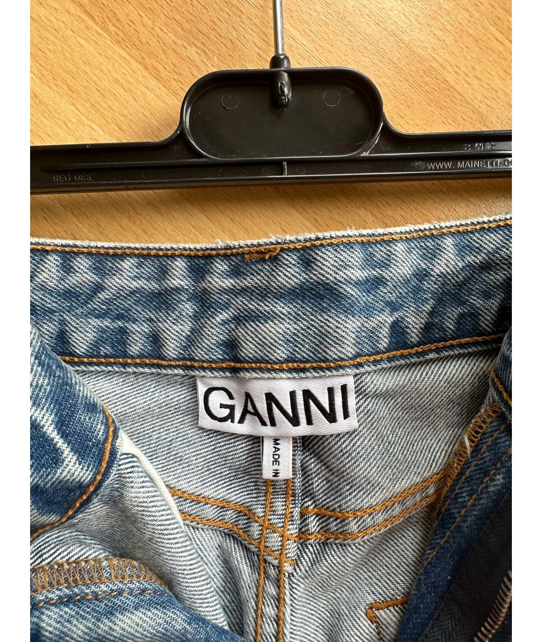 GANNI Голубые деним шорты, фото 3