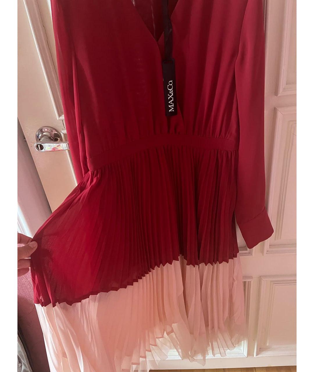 MAX&CO Красное шифоновое коктейльное платье, фото 3