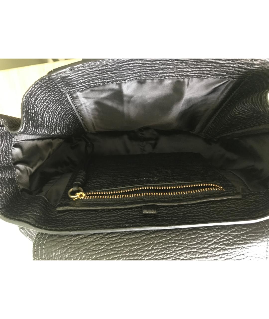 3.1 PHILLIP LIM Черная кожаная сумка с короткими ручками, фото 4