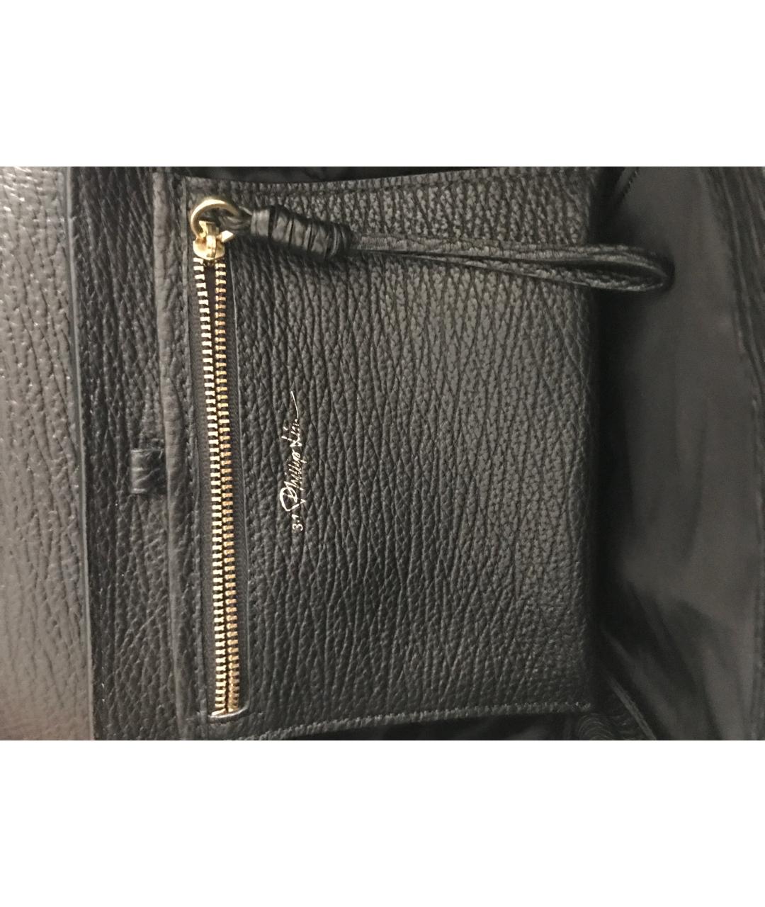 3.1 PHILLIP LIM Черная кожаная сумка с короткими ручками, фото 6