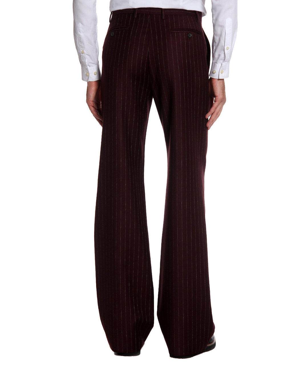 JOHN RICHMOND Коричневые шерстяные классические брюки, фото 2