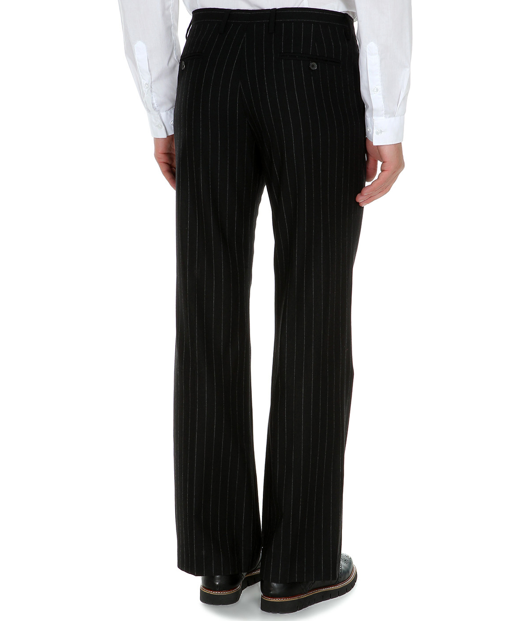 JOHN RICHMOND Черные шерстяные классические брюки, фото 2