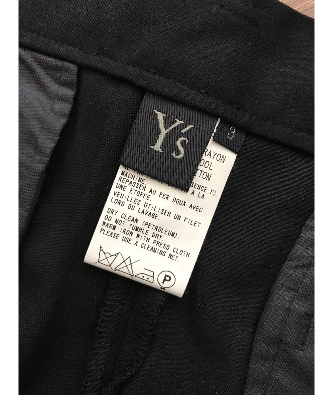 YOHJI YAMAMOTO Черные прямые брюки, фото 3