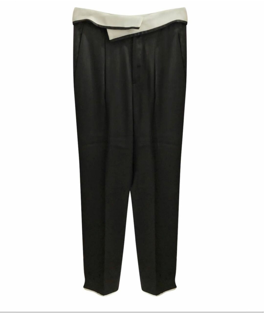 MAISON MARGIELA Черные шелковые прямые брюки, фото 4