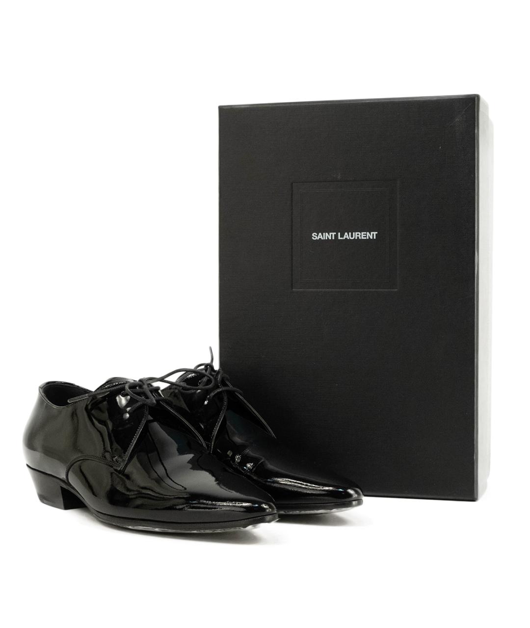 SAINT LAURENT Черные ботинки из лакированной кожи, фото 7