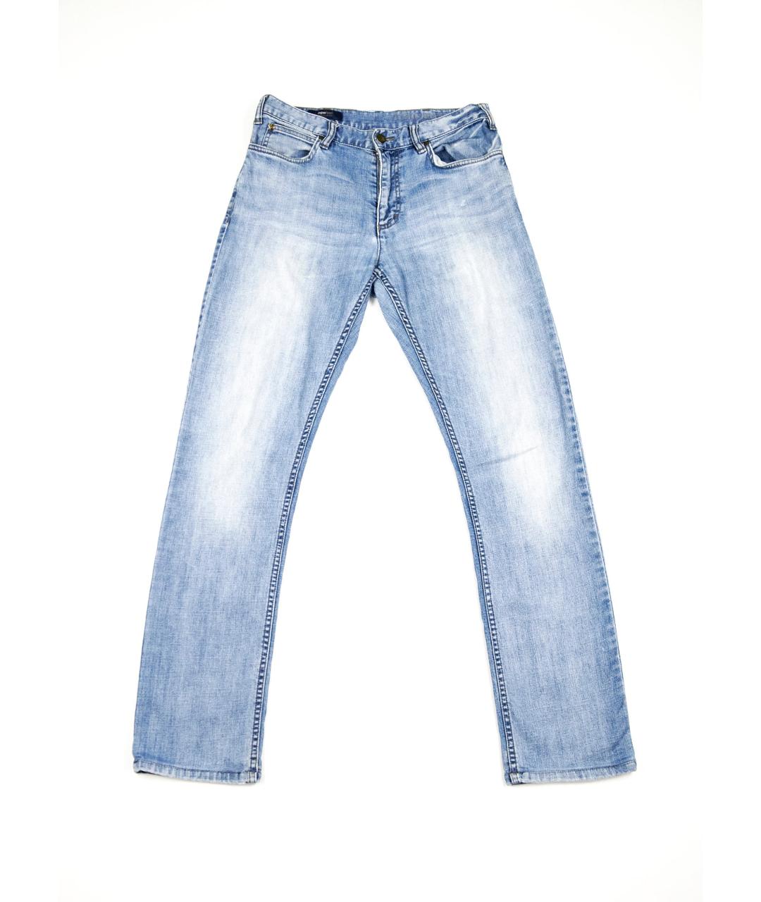 ZEGNA SPORT Голубые хлопко-эластановые прямые джинсы, фото 6