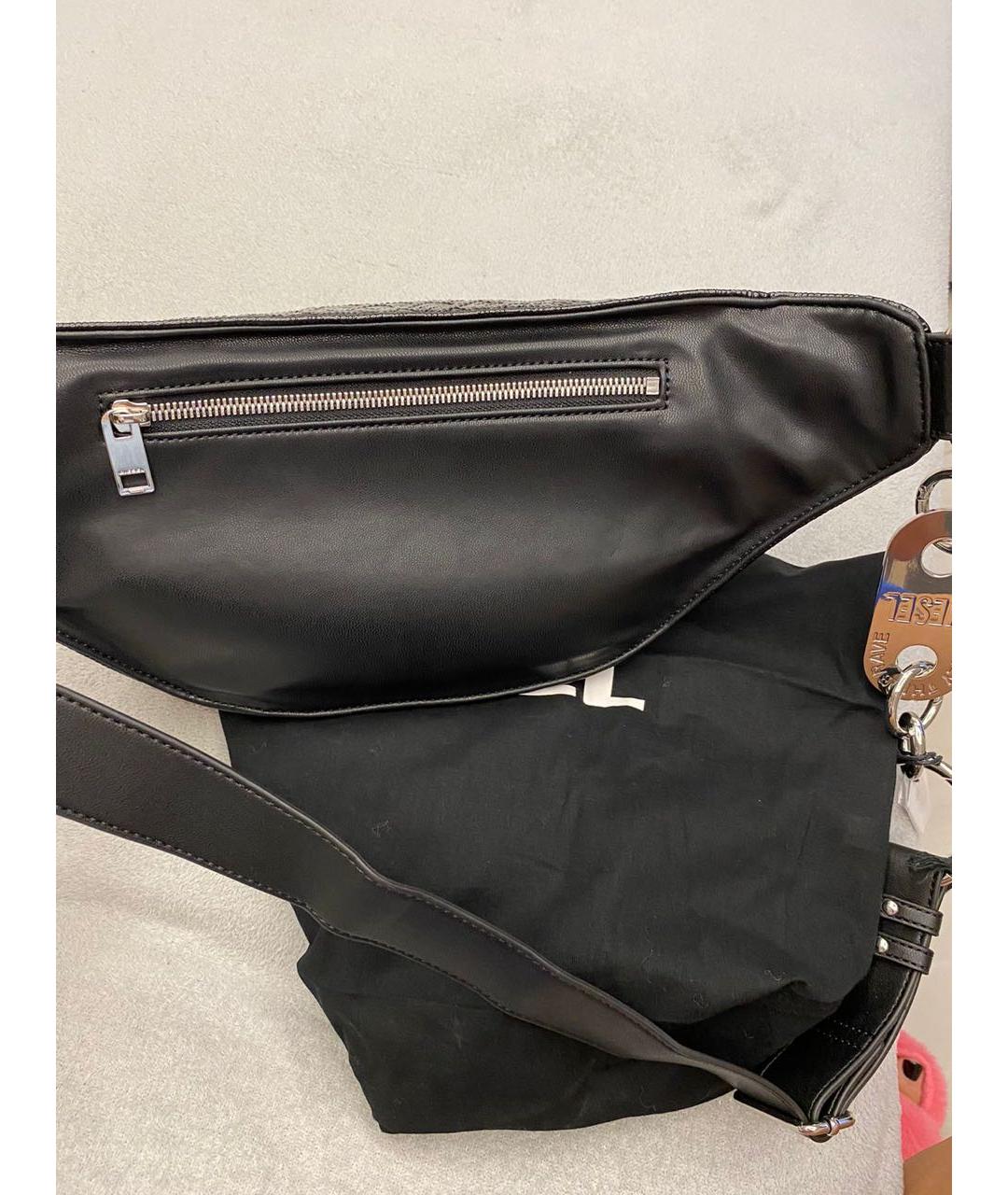 DIESEL Черная сумка через плечо из искусственной кожи, фото 3