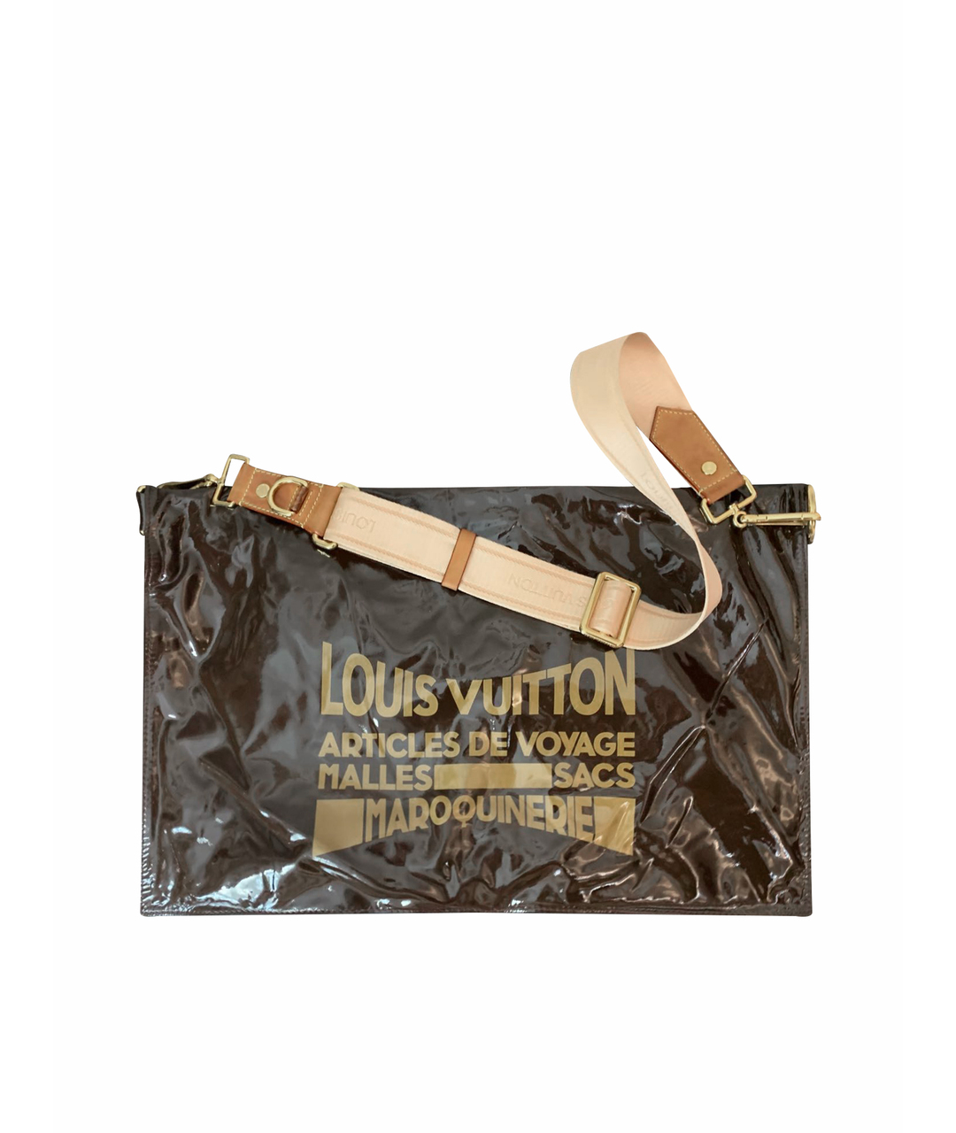 LOUIS VUITTON PRE-OWNED Коричневая сумка через плечо из лакированной кожи, фото 1