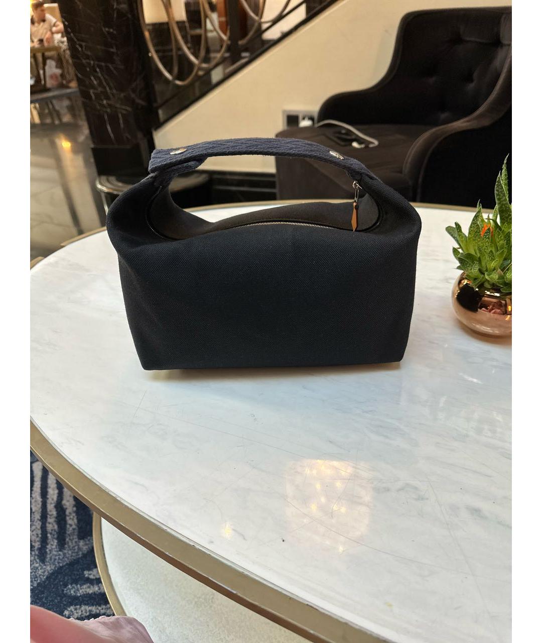 HERMES Синяя тканевая косметичка, фото 3