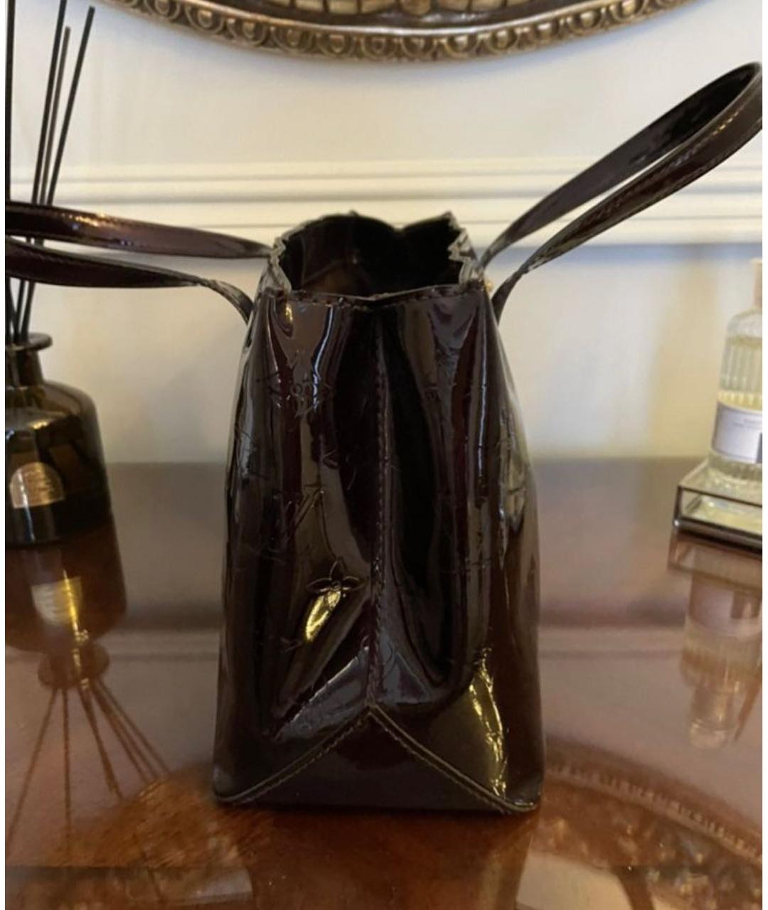 LOUIS VUITTON PRE-OWNED Бордовая кожаная сумка с короткими ручками, фото 2