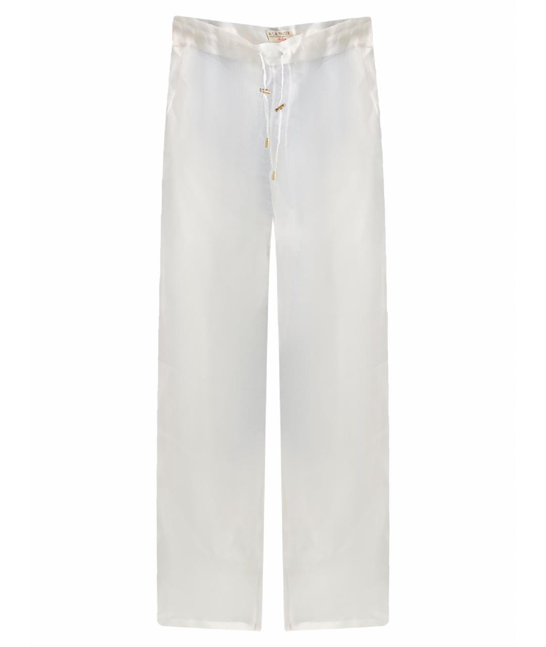 A LA RUSSE Белые полиэстеровые прямые брюки, фото 1