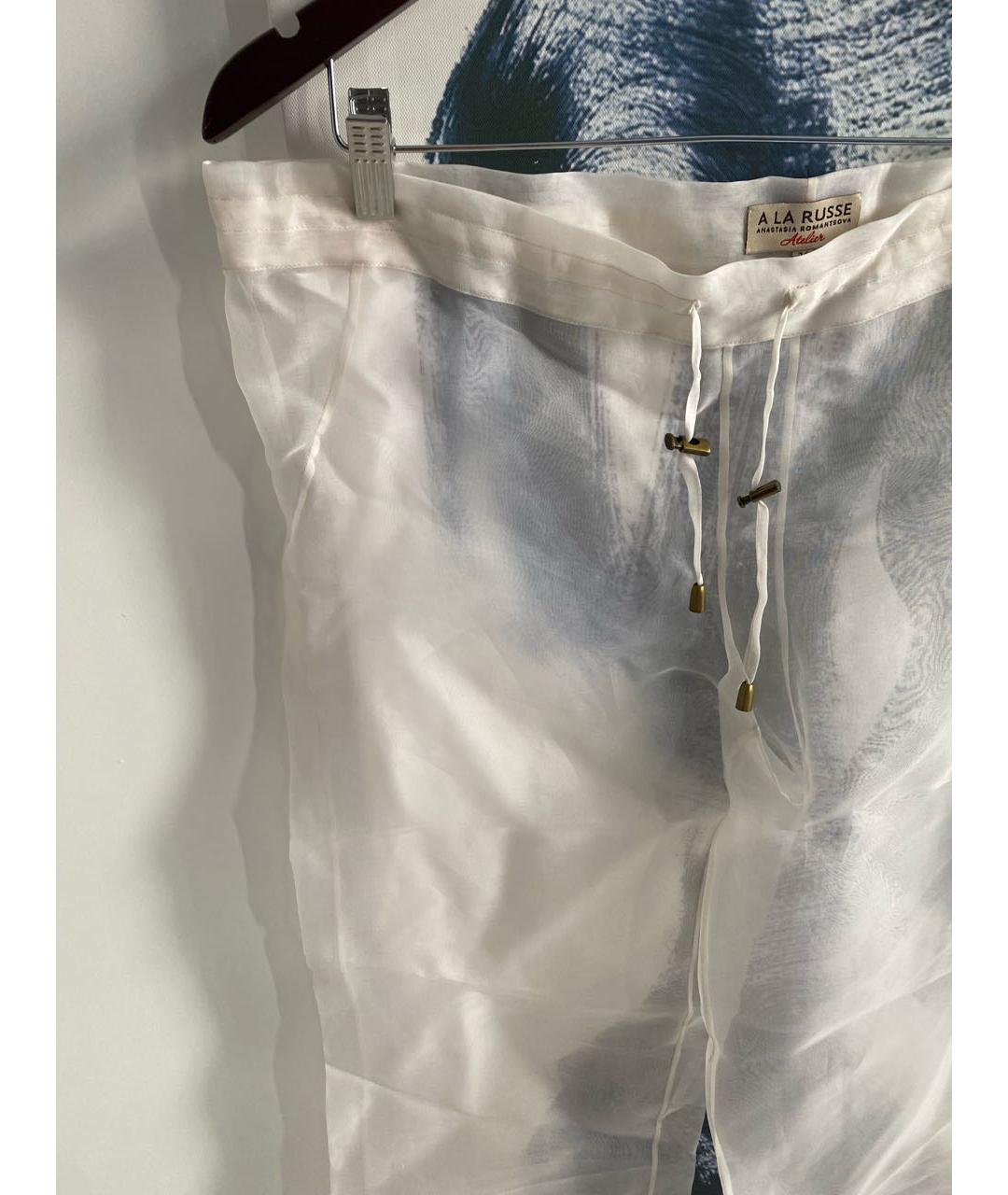 A LA RUSSE Белые полиэстеровые прямые брюки, фото 4