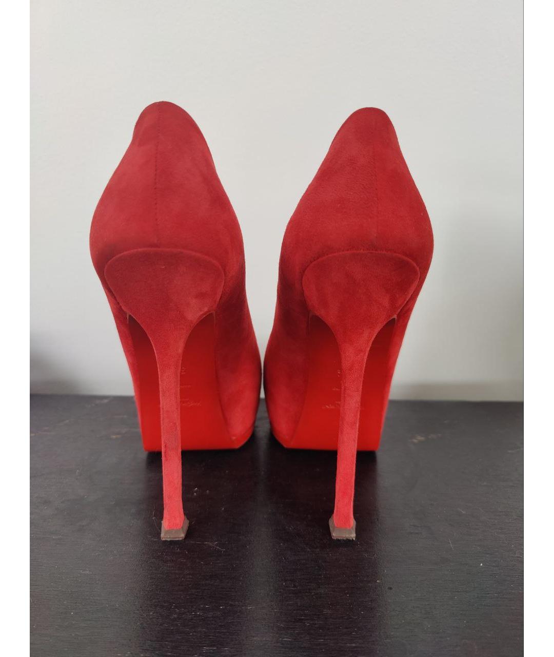 YVES SAINT LAURENT VINTAGE Красные замшевые туфли, фото 4