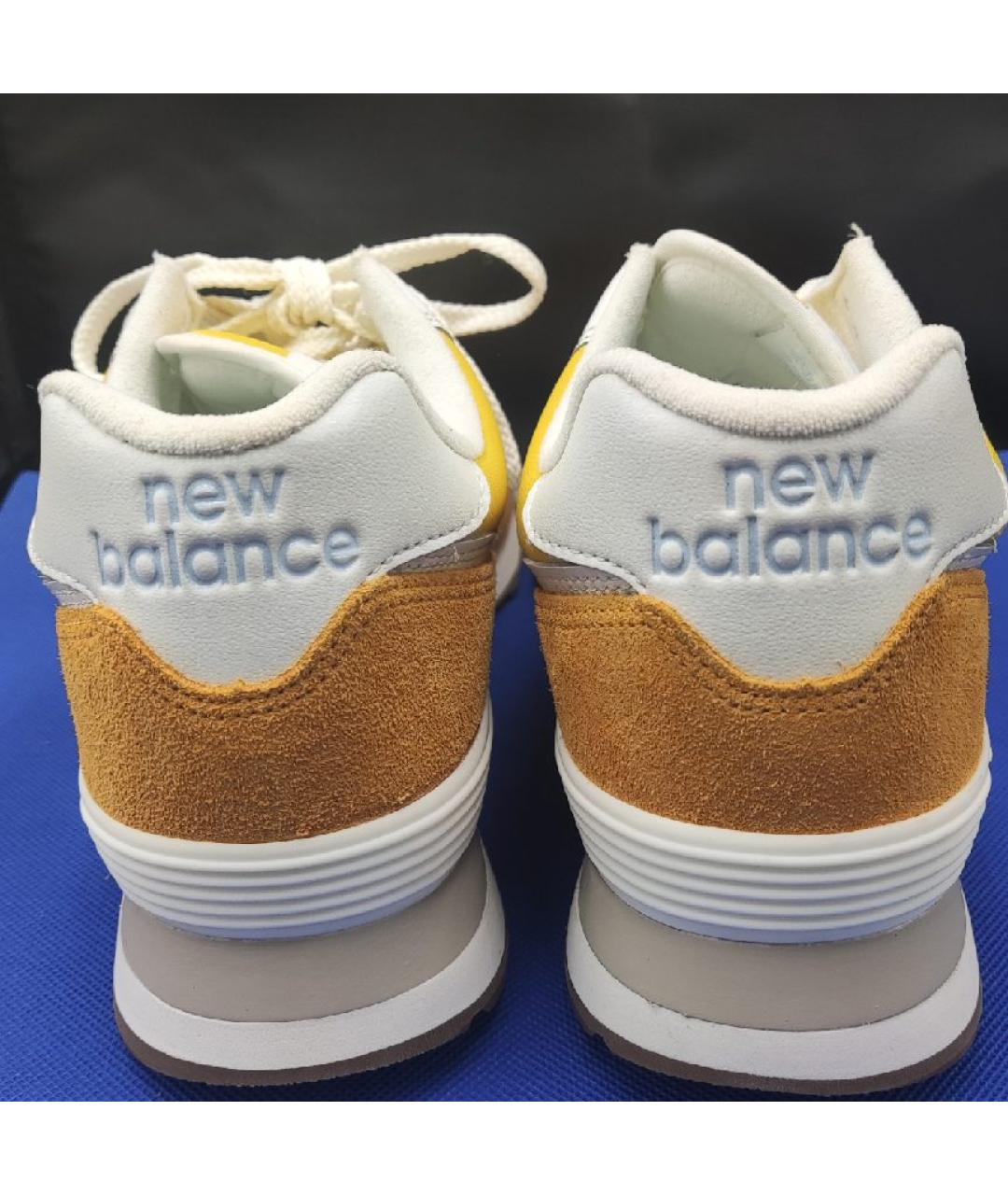 NEW BALANCE Желтые замшевые низкие кроссовки / кеды, фото 4