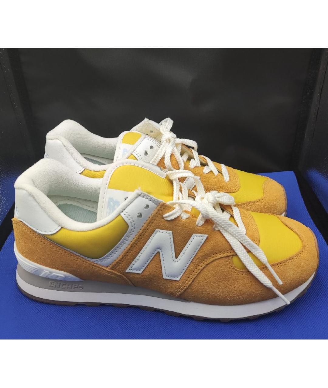 NEW BALANCE Желтые замшевые низкие кроссовки / кеды, фото 6