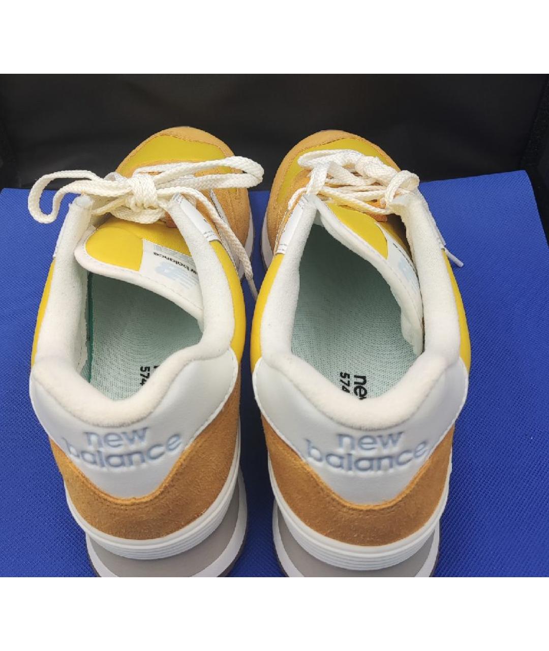 NEW BALANCE Желтые замшевые низкие кроссовки / кеды, фото 3