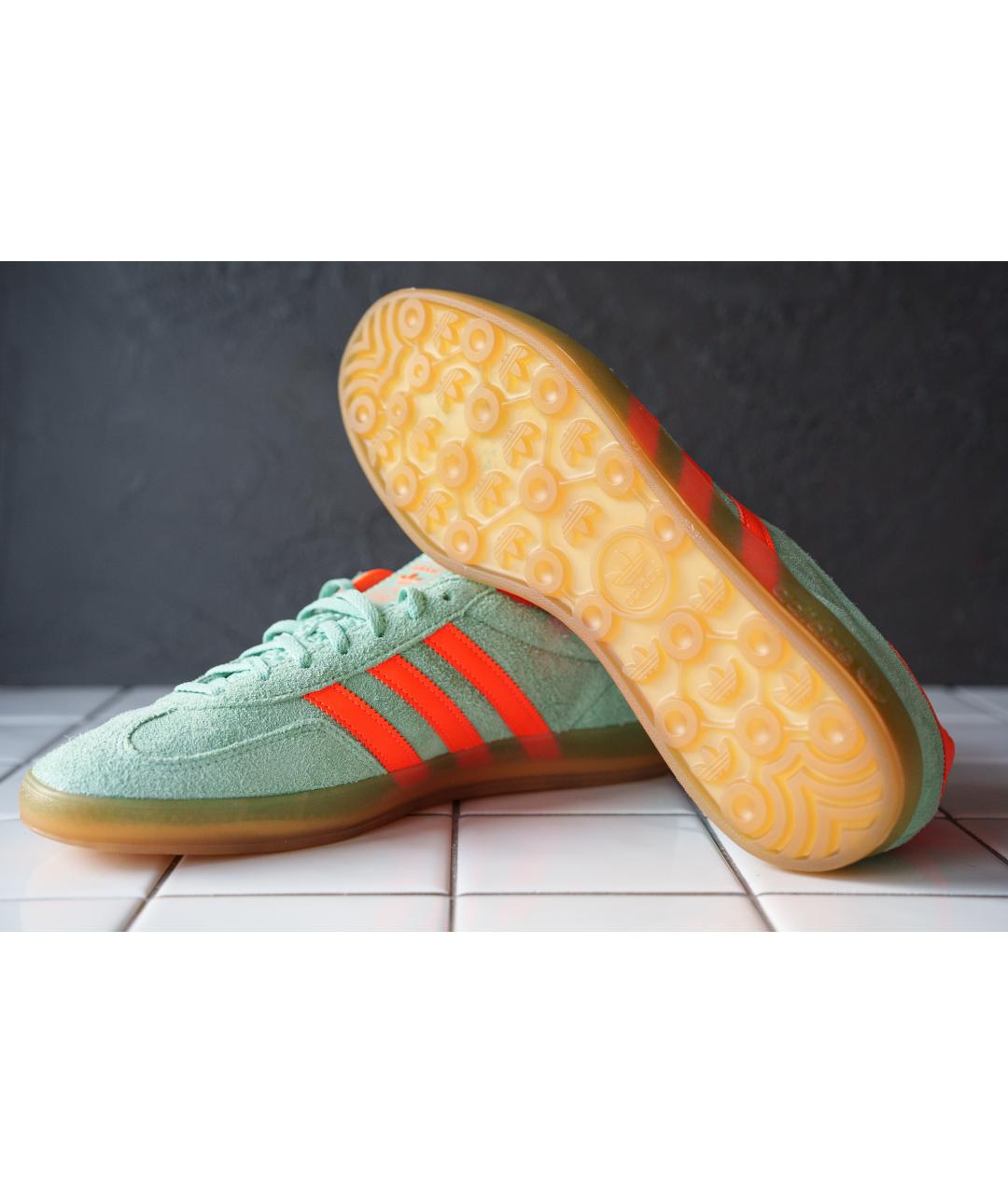 ADIDAS Бирюзовые замшевые низкие кроссовки / кеды, фото 4